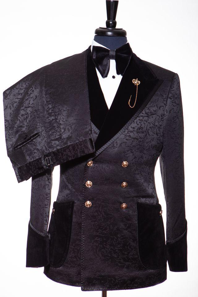 Stanlion Jet Black Jacquard Tuxedo